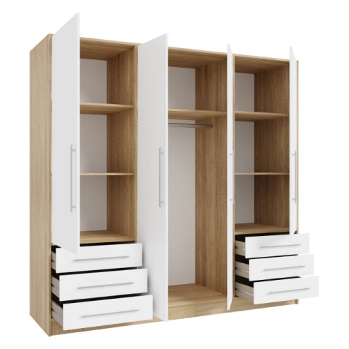 Szafa ubraniowa 207 cm Kolor Dąb Sonoma/Biały